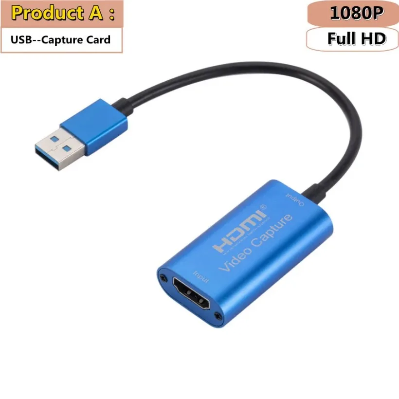 Type-C USB 3.0 Micro USB Video Capture Card HDMI-compatible to USB 1080P HD Game Record for Switch Live Streaming Broadcast Came