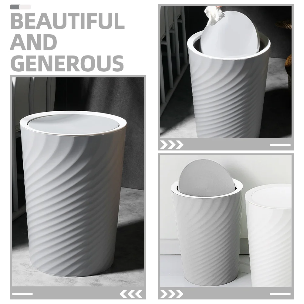 Bathroom Trash Can with Swing Lid Garbage Can Bathroom Trashcan Garbage Bin for Kitchen (10L)