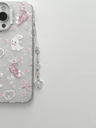 phone charm sawako keychain shoujo accessory beads coquette flower cute gift Y2K pretty simple