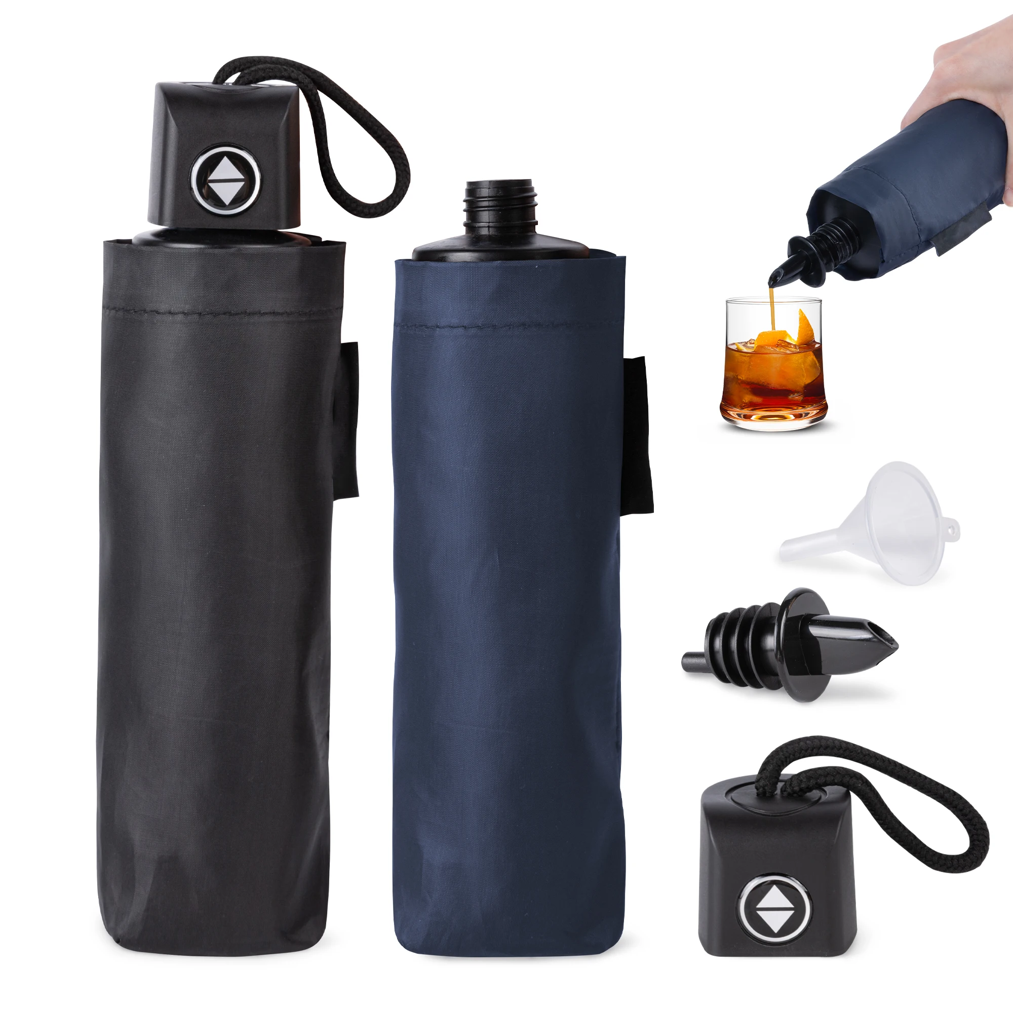 Umbrella Flask 2 Pack (28 oz Total) Hidden Flasks for Liquor for Women Cruise Alcohol Smuggling Kit For Concert Sports Events