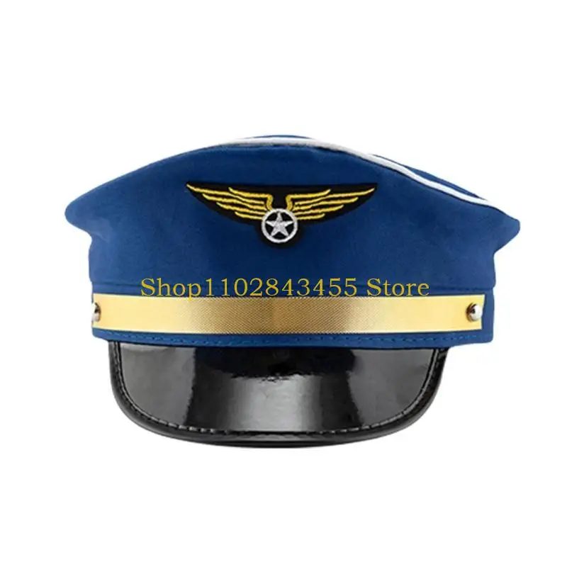

49MC Men Militaries Captain Hat Aviation Party Sailors Hat Sunscreen Temperament