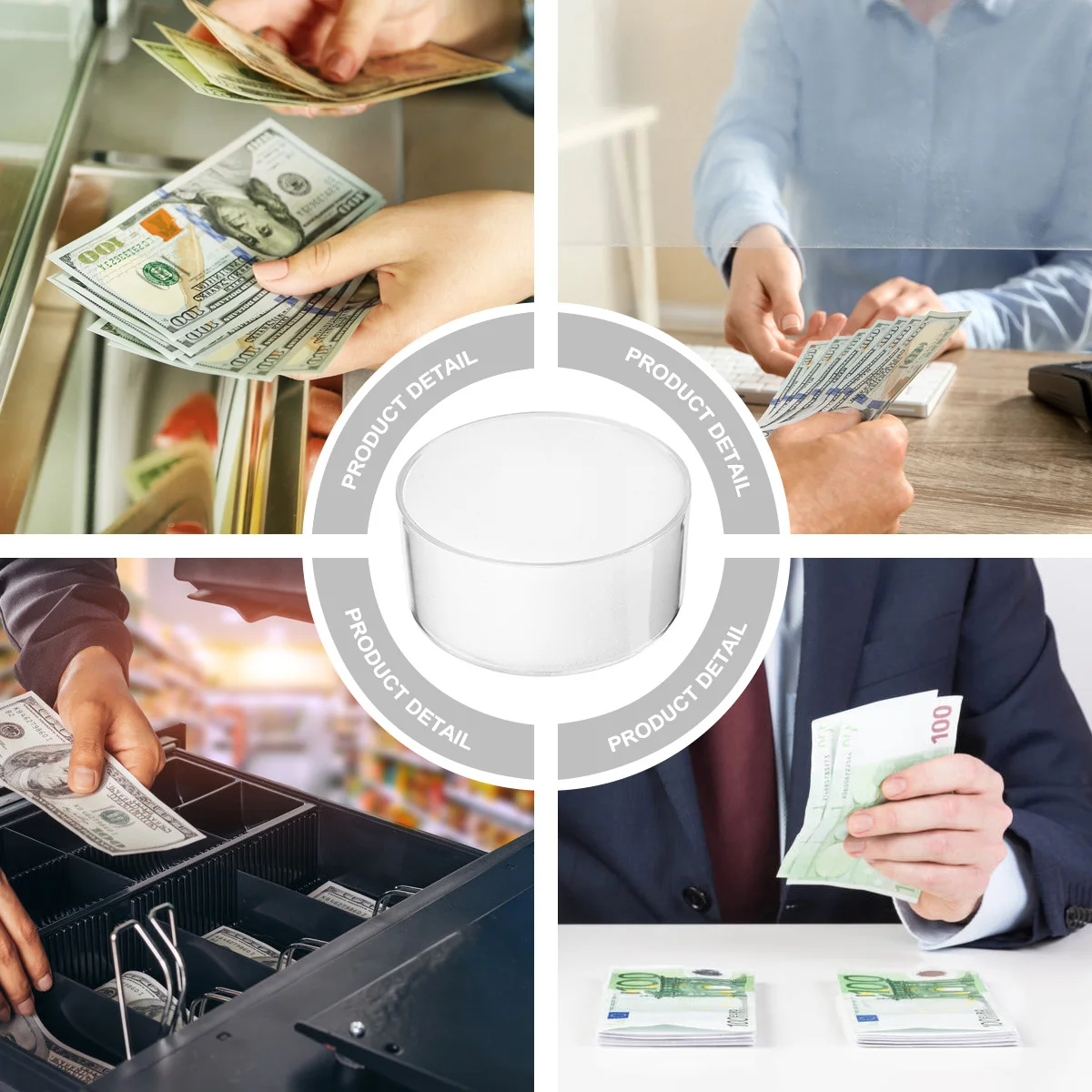 

2Pcs Plastic Sponge Fingertip Moistener Cup Shape Wet Finger Cash Counting Tool Soft Odorless Sponge Moistener