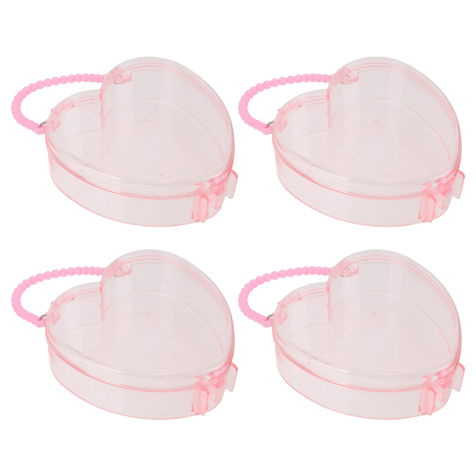 4 Pcs Snack Containers for Kids Suitcase Birthday Gifts Toy Storage Heart Box Pink Bridesmaid