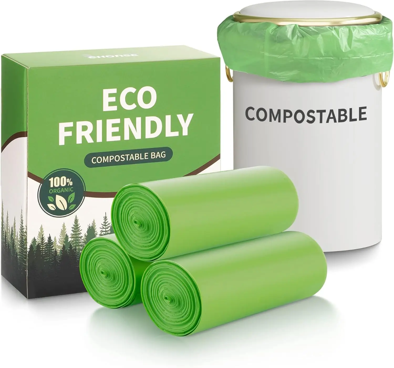 

5 Gallon Compostable Trash Bags, Extra Thick 0.78 Mil for Kitchen Bathroom, 45 Counts