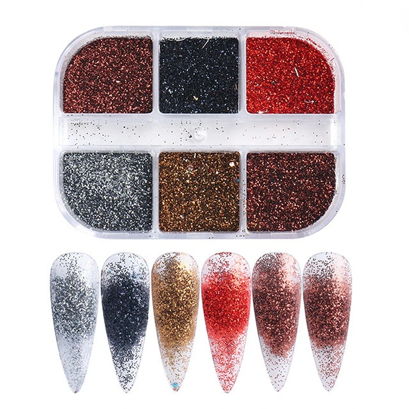 Mini paillettes rondes 3D pour ongles, 6 grilles, Kawaii, points noirs, flocons pour Nail Art, Y2K, doré, argenté, brillant, breloques, accessoires