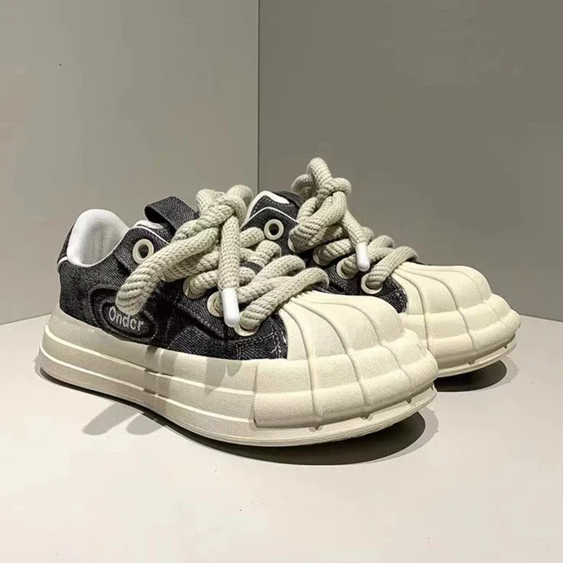 

2025 Chic Men Women's For Canvas Shoes Original Design Shell Big Head Platform Skateboard Woman Sneakers Fashion Walking Shoes