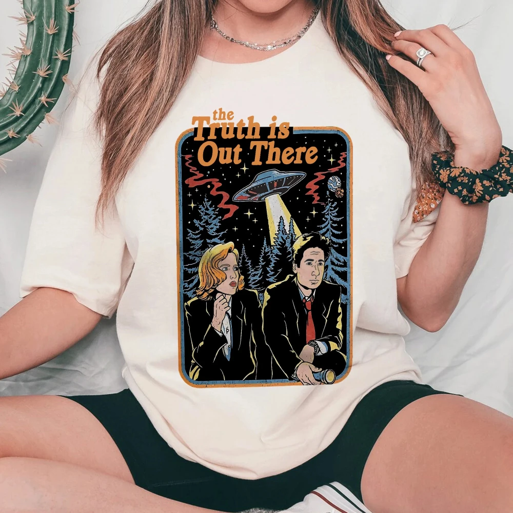 My X-Files T-shirt, filmfan-T-shirt "The Truth Is There", unisex, hoogwaardige streetwear van puur katoen. y2k top dameskleding