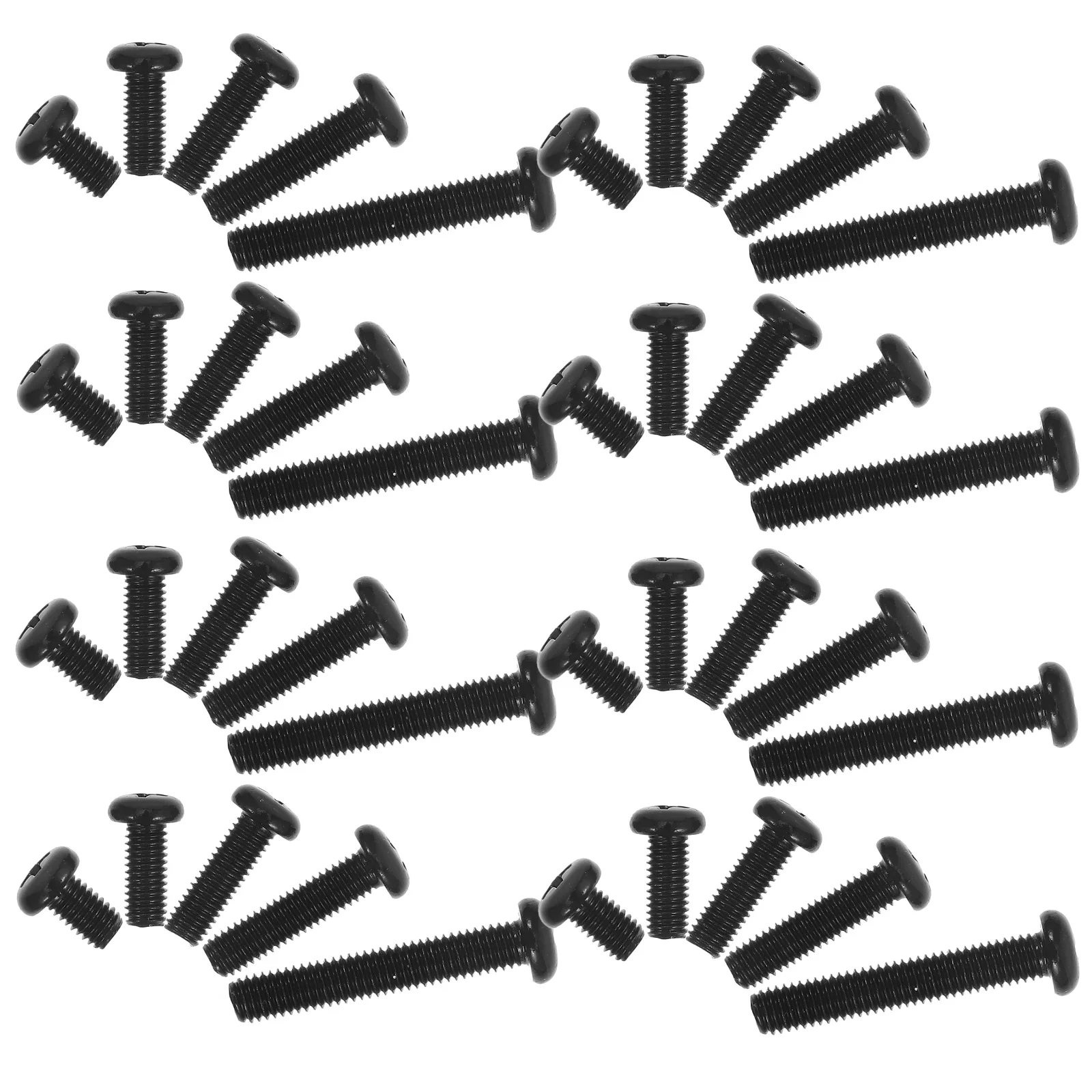 

100 Pcs Black 304 Stainless Steel Round Head Machine Screws Zinc Plated Cross Recess Pan Head Fasteners for Metal Furniture