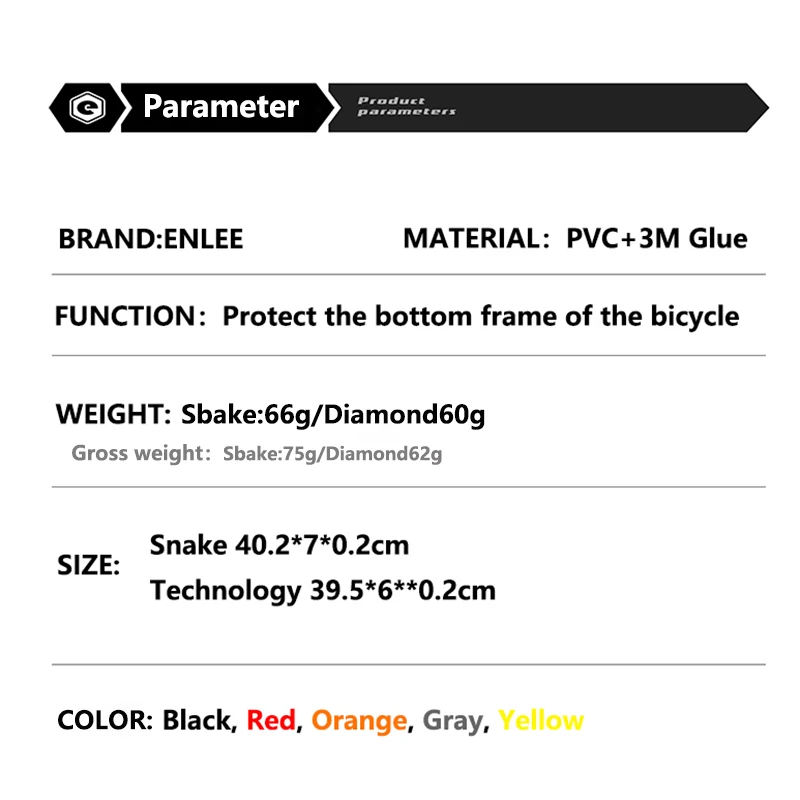 ENLEE Fahrradrahmen-Schutzaufkleber, MTB, Rennrad-Schutzabdeckung, abnehmbarer Fahrrad-Unterrohr, kratzfester Aufkleber, Bandschutz, Radfahren – Detail 2