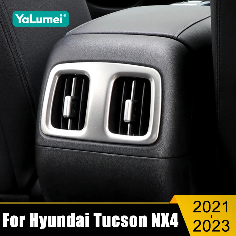 

For Hyundai Tucson NX4 2021 2022 2023 Hybrid N Line Car Rear Air Conditioning Vent Outlet Frame Cover Trim Sticker Accessories