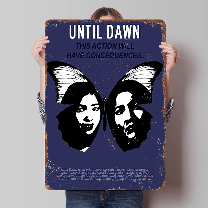 Until Dawn Game Tinplate Poster Customized Wall Art Vintage Retro Metal Signs for Room Decoration At Home Decor Items Man Cave