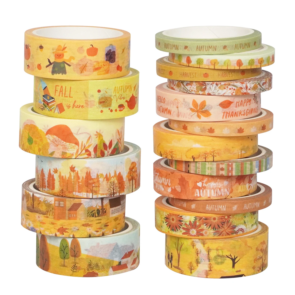 

18 rolls/box of autumn theme decorative tape, plant and flower pattern tape and gift wrapping materials, gifts for friends