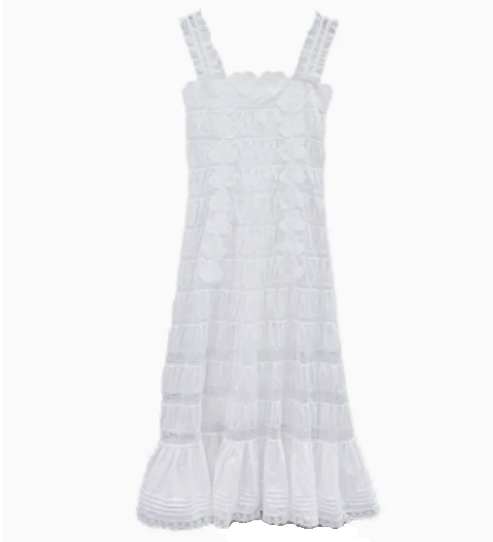 100%Cotton Long White Dress 2026 Summer Party Evening Lady Lace Floral Embroidery Patchwork Short Sleeve Long Maxi Dress Club