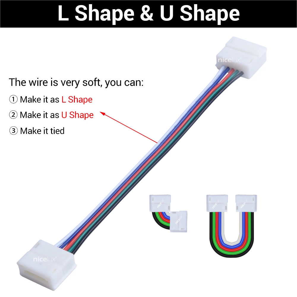 2/4/5 Pin LED Strip Connectors Waterproof 8mm 10mm 12mm LED Terminal Connector Use For SMD 5050 Single Color RGB RGBW LED Strip