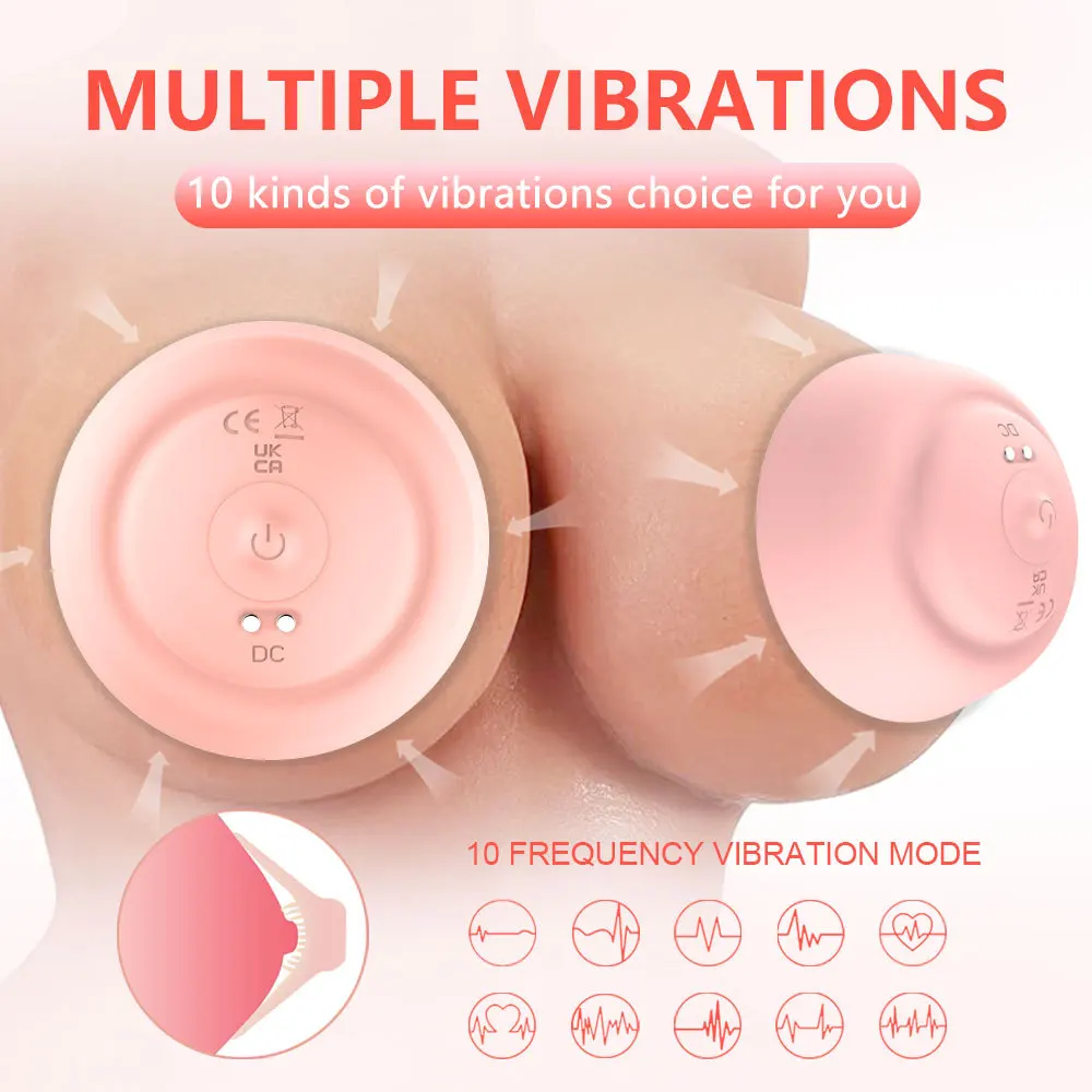 Remote Nipple Vibrator Stimulator Sucker Clitoris Breast Enlargement Sucking Cups Chest Massage Clip Silicone Sex Toys For Women