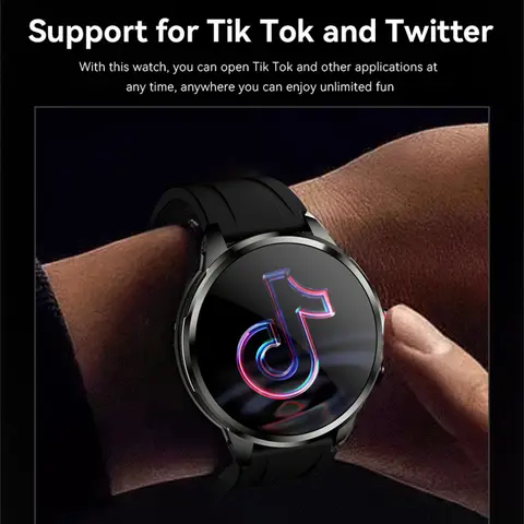 Montre intelligente 5G/4G 1,95 pouces HD AMOLED 16 Go + 256 Go de RAM 190 °   Caméra GPS WIFI Google Télécharger Smartwatch 2100 mah Batterie Android 9.0