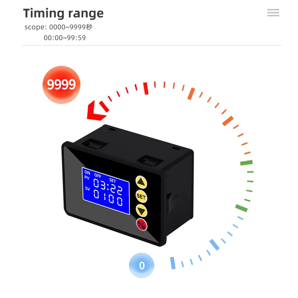 Programmable Digital Time Timer, Microcomputer Time Controller AC110-220V DC12V 24V, LCD Hour Counter Timegrapher
