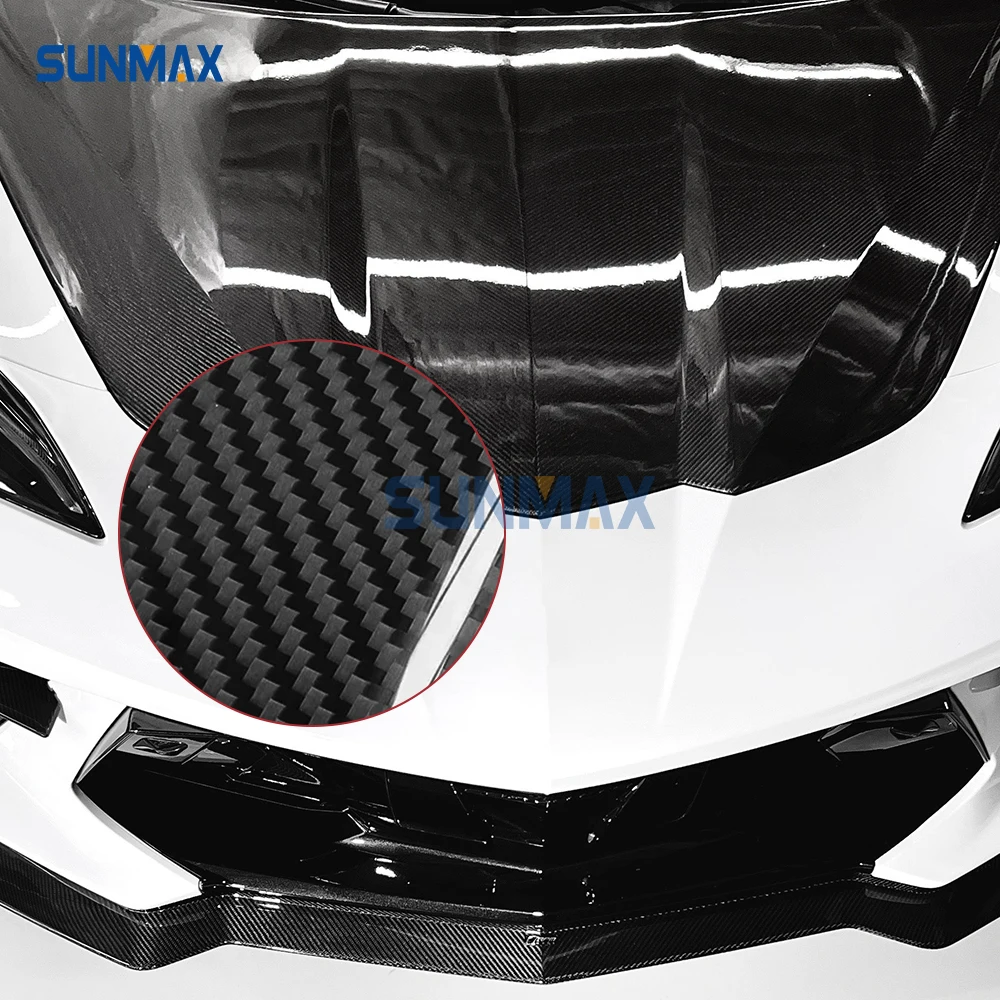 Carbon Fiber Front Hood for Corvette C8 Stingray 2020+ Carbon Fiber Car Accessories Engine Hood Bonnet Replacement