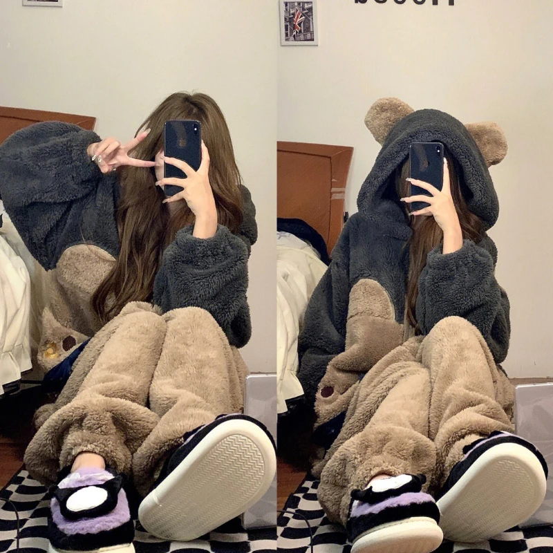 Flodxo Fluffy Onesie For Women Funny Winter Zip Up One Piece Hooded Pyjamas Warm And Cosy Plush Fleece Jumpsuits Nightwear Sleepwear Loungewear Autumn Winter Pjs Army Green S