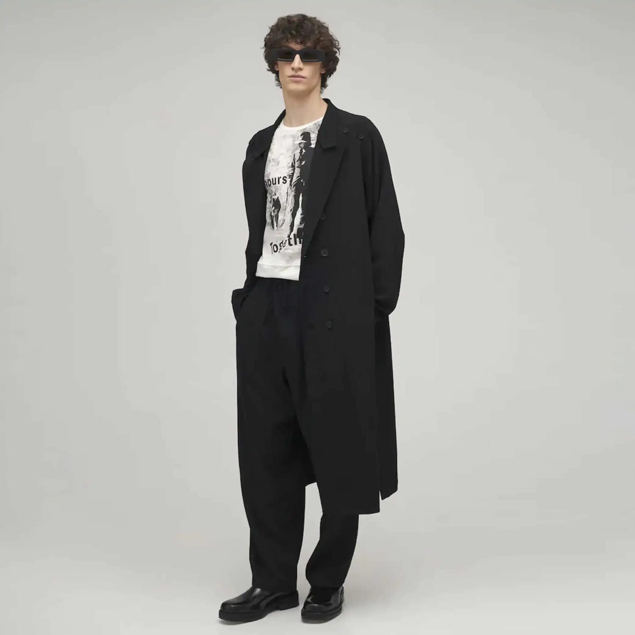 YOJI OOAK 24 ساعة معا صورة طباعة الأبيض الكلب المشي القطن سليم تي شيرت مجسمة قصيرة الأكمام المحملة