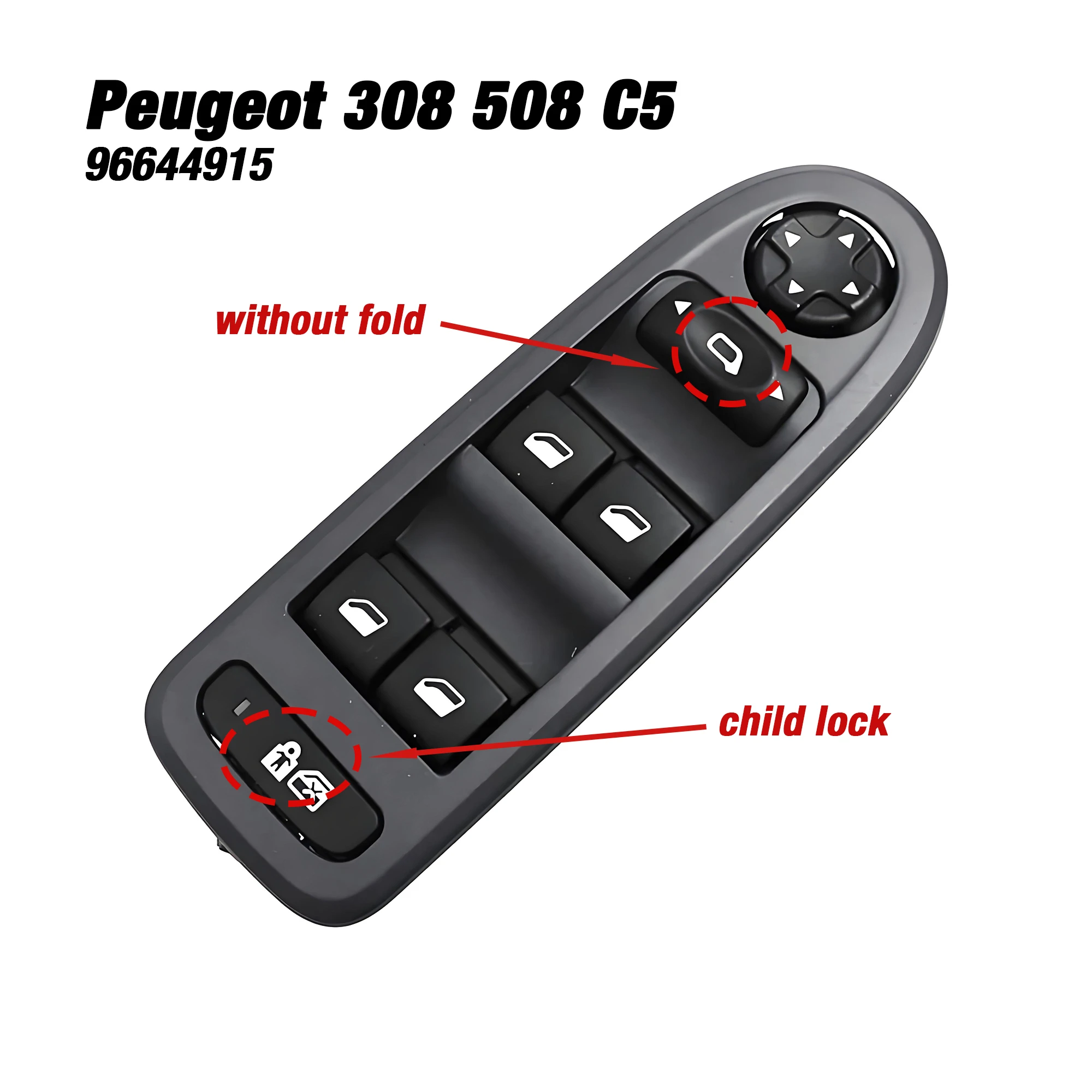 

96644915 For Peugeot 308 508 Citroen C5 2007-2013,Front Left Electric Power Master Window Lifter Control Switch Button