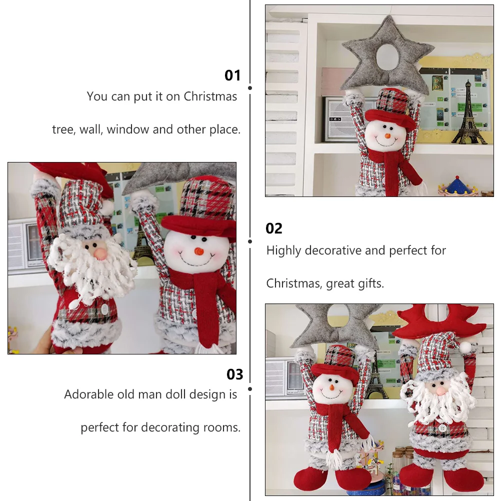 

1Pcs Christmas Snowman Old Man Hanging Ornament Perfect for Tree Wall Window Holiday Decoration Lovely Pendant
