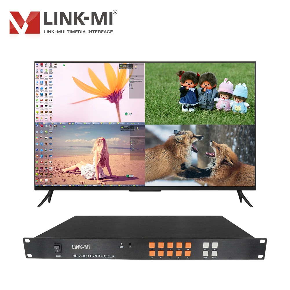 

1080p 4x1 HDMI + VGA + CVBS + USB-мультивар для видео с ИК-подсветкой RS232, чехол с поддержкой ключей, мышь, клавиатура