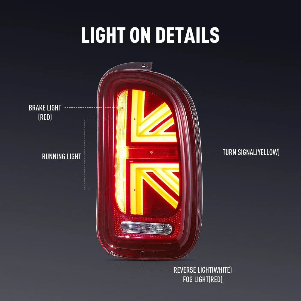 Para tylnych świateł LED do BMW Mini 2007-2013 DRL światła cofania, hamowania, kierunkowskazów, Plug and Play, kompletny zestaw tylnych świateł samochodowych