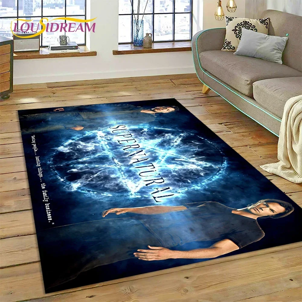 SPN أحدث خارق دين سام ثلاثية الأبعاد السجاد البساط لغرفة النوم غرفة المعيشة ديكور أريكة المنزل ، لعبة أطفال ديكور كبير الكلمة حصيرة