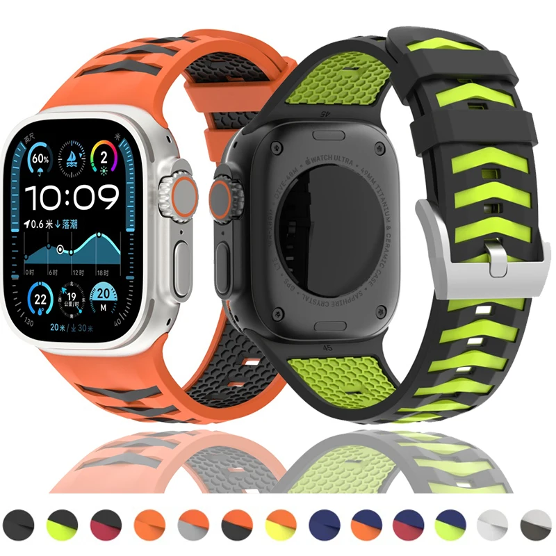 Sportarmband für Apple Watch Ultra 3 49mm, Silikonarmband für Apple Watch Band Serie 11 10 SE 9 46mm 45mm 44mm 42mm 40mm