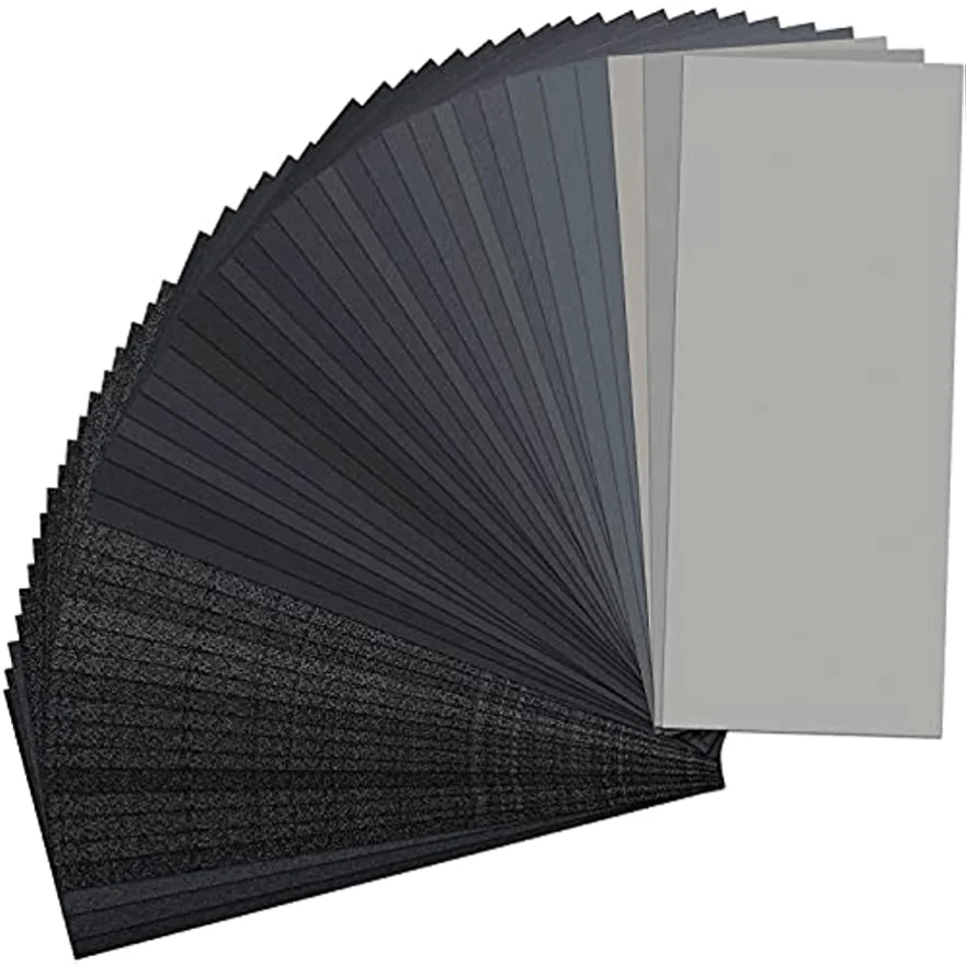 42pcs Wet And Dry Sanding Paper  And Dry Sandpaper Waterproof For Wood Furniture Finishing Metal Sanding Automotive Polishing