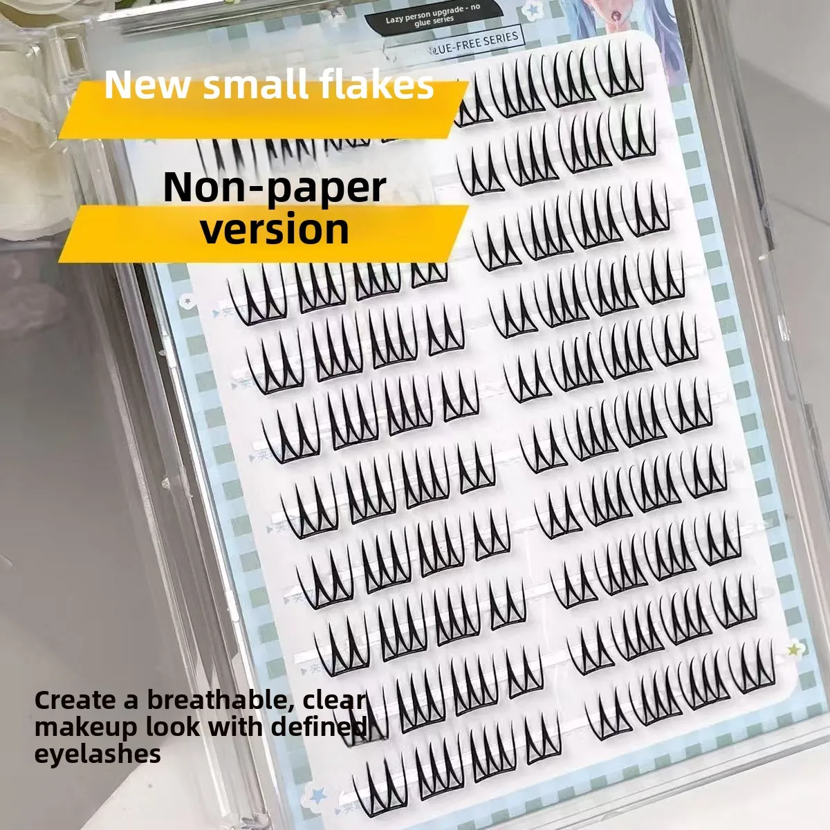 Künstliche Wimpern ohne Kleber, U-förmige Wimpernstreifen, natürliche, dünne koreanische Wimpern, einfach anzubringen und zu entfernen, für den täglichen Gebrauch 8–11 mm – Detail 6
