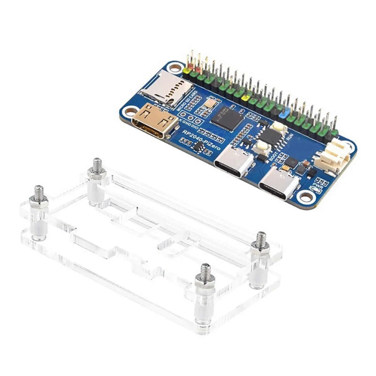 Development Board Protective Acrylic Case, Motherboard Reserved Wiring Port Module, Raspberry Pi Rp2040-Pizero