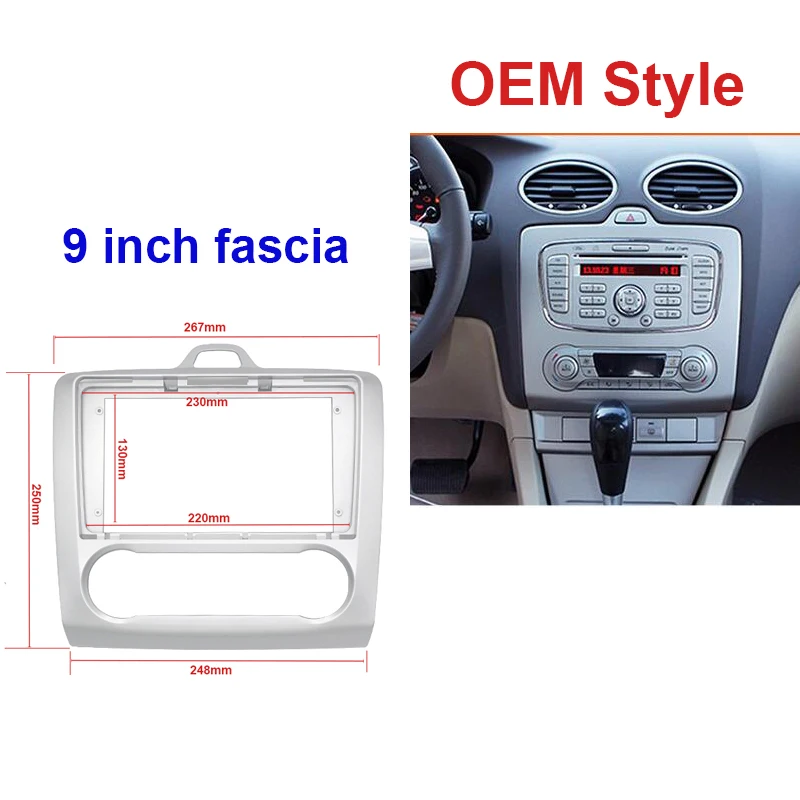 Apply 9 Inch Car Radio Frame Kit For FORD FOCUS 2009 2010 2011 2012 Dash Panel Fascia Mount Trim No gap Installation Refit