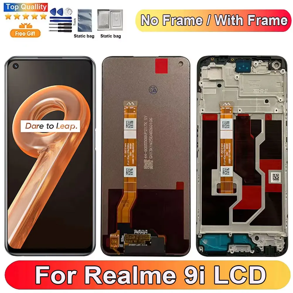 6.6''For Realme 9i LCD Display Screen Touch Panel Digitizer Replacement Parts For Realme 9i 4G Screen With Frame RMX3491