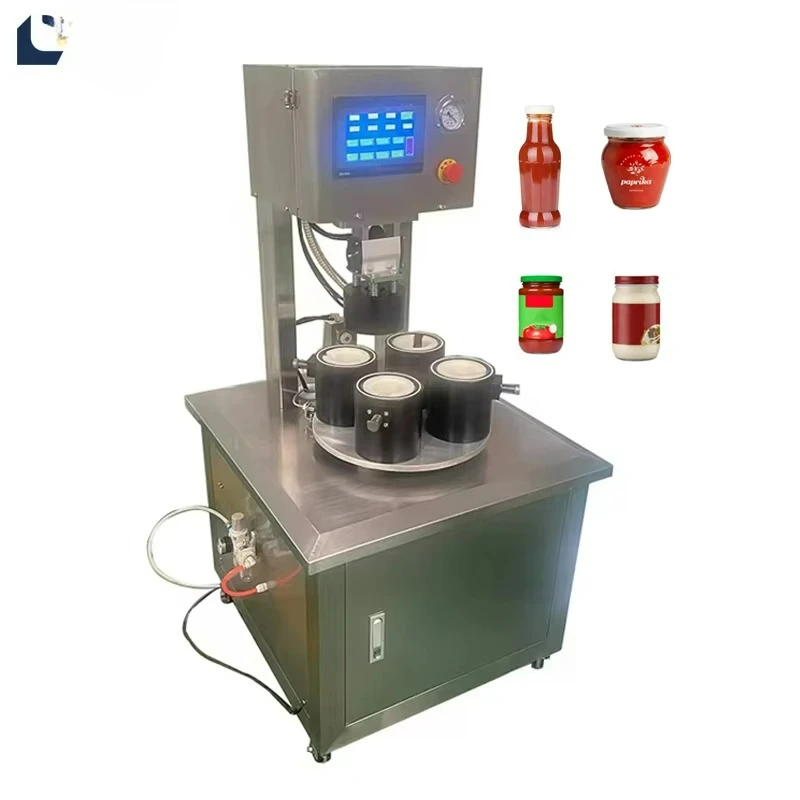 Automatic Glass Jar Screw Capping Machine Jam Vaccum Capper Glass Bottle Sealer Machine