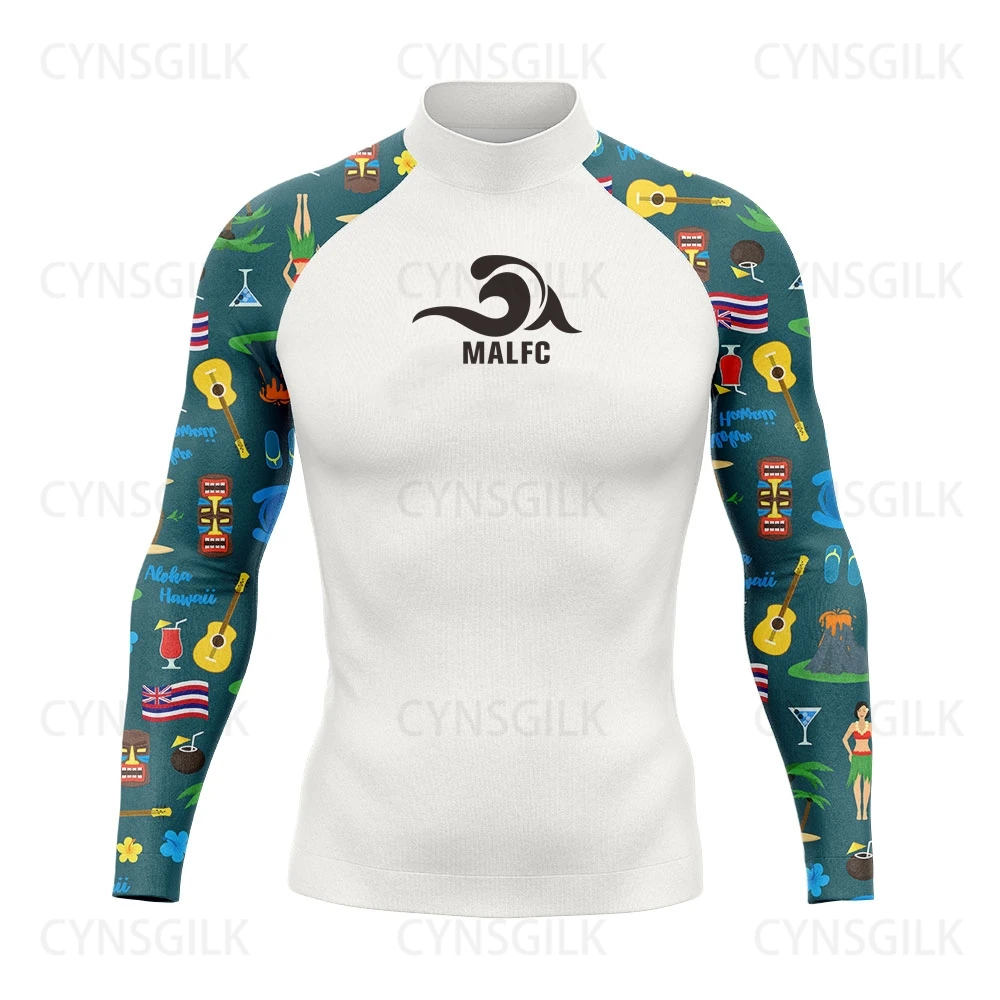 MALFC Rash guard for men Surfing Clothes Swimsuit Rashguard Surf Wear UPF 50 Water Sport Long Sleeve T-shirt Swimwear snorkeling