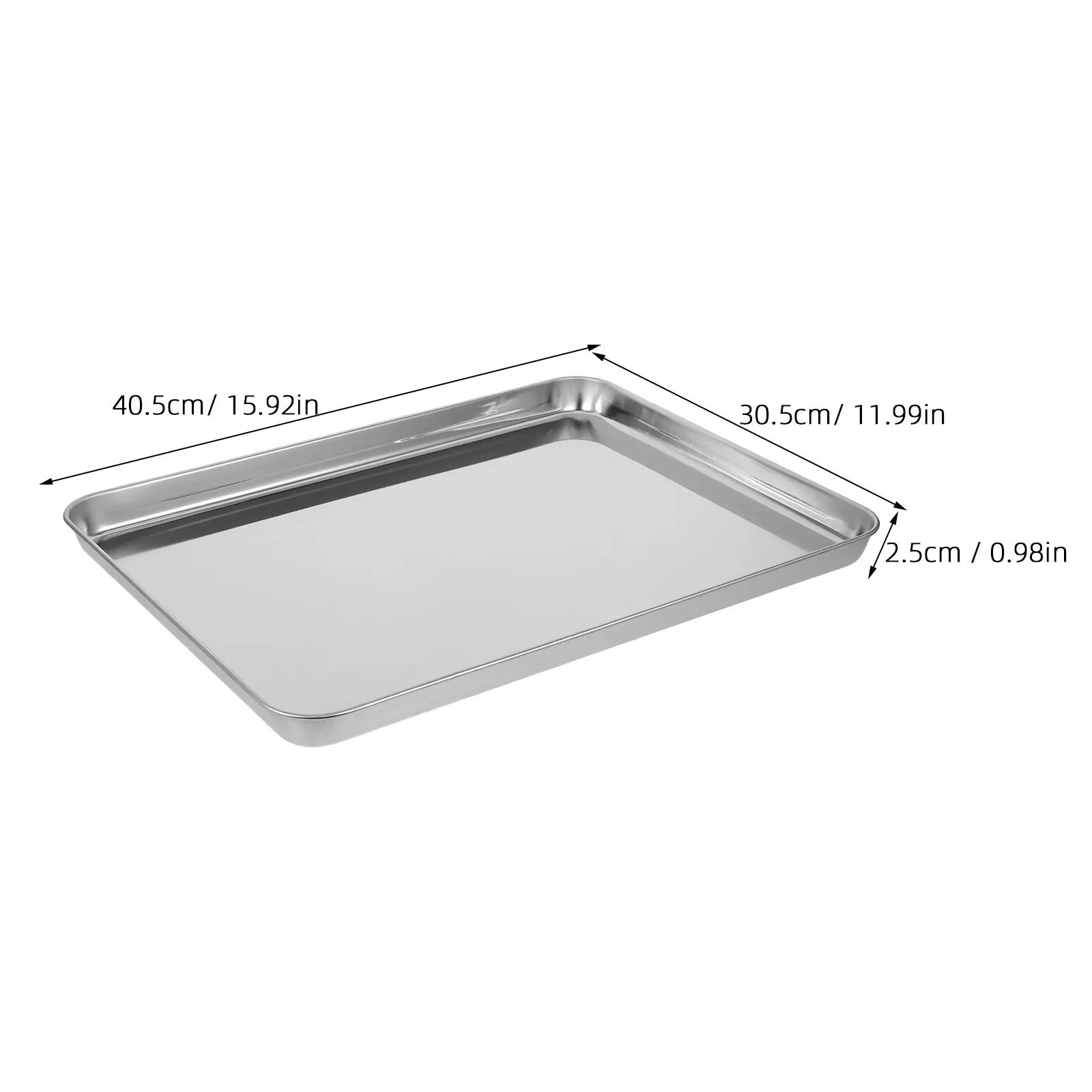 Rectangular cold serving tray for restaurant chefs to save kitchen space made of stainless steel