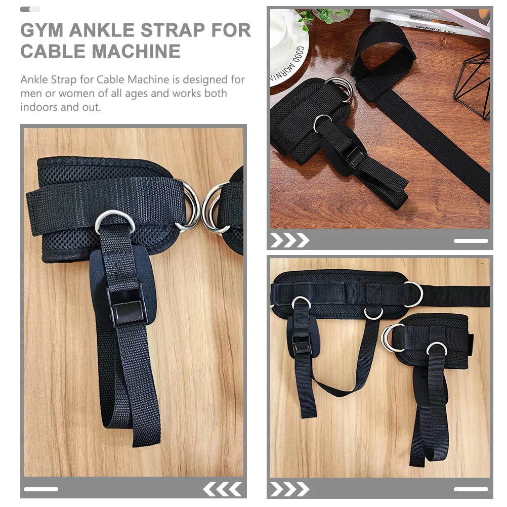 1Pair Ankle Bind Strap Gym Cable Attachment Durable Eva Material Easy to Use for Leg Strength Training Fitness Tool