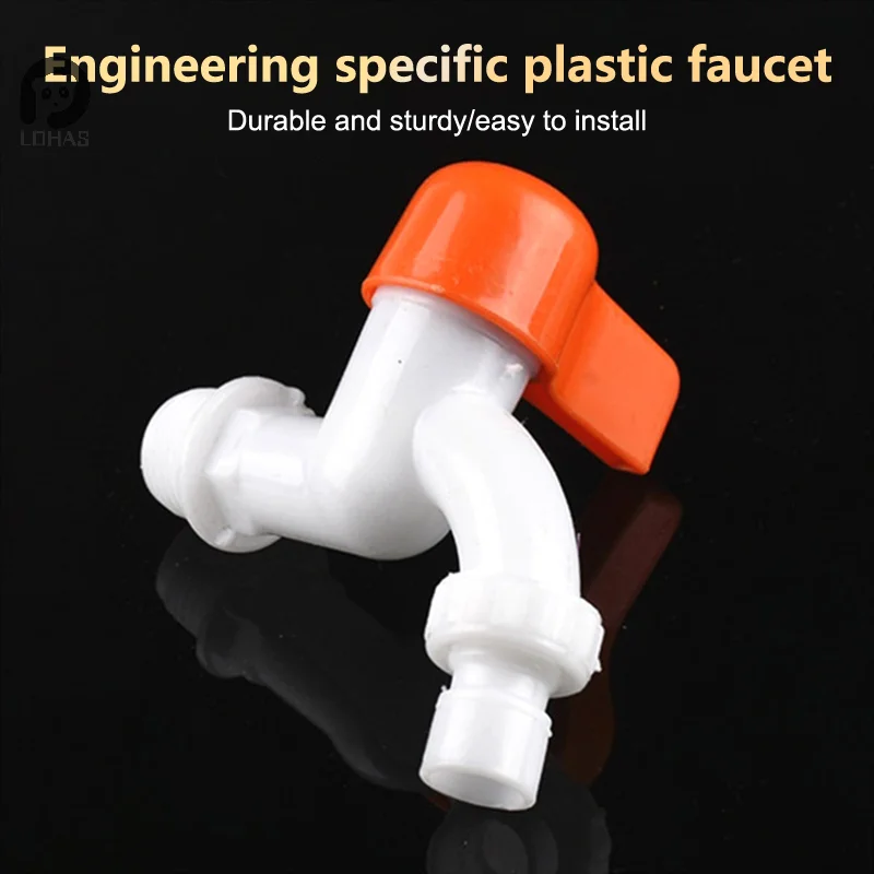 1PC PVC Water Faucet 20MM Household Faucet Washing Machine Kitchen Balcony Public Places Outdoor Garden Drainage Tap Adapter