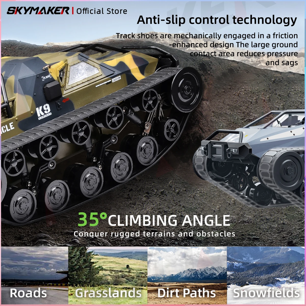 JJRC C8812 Max Tracked Tank Model Remote Control Off-Road Vehicle 360 Degree Rotation Drift  RC Car 2.4G Full Scale for Kids