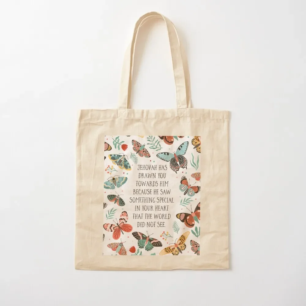 JEHOVAH HAS DRAWN YOU TOWARDS HIM (Butterflies) Tote Bag cute tote bag tote bags men Cloth bag