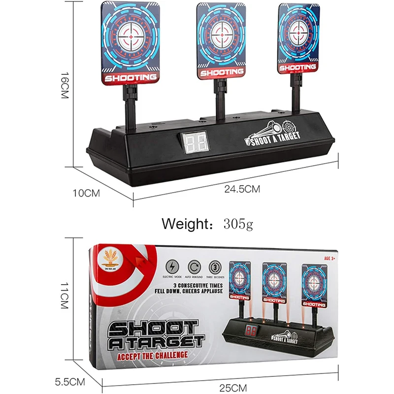 TISNERF Electronic Shooting Digital Target for Nerf Guns,Auto-Reset Intelligent Light Sound Effect Scoring Target