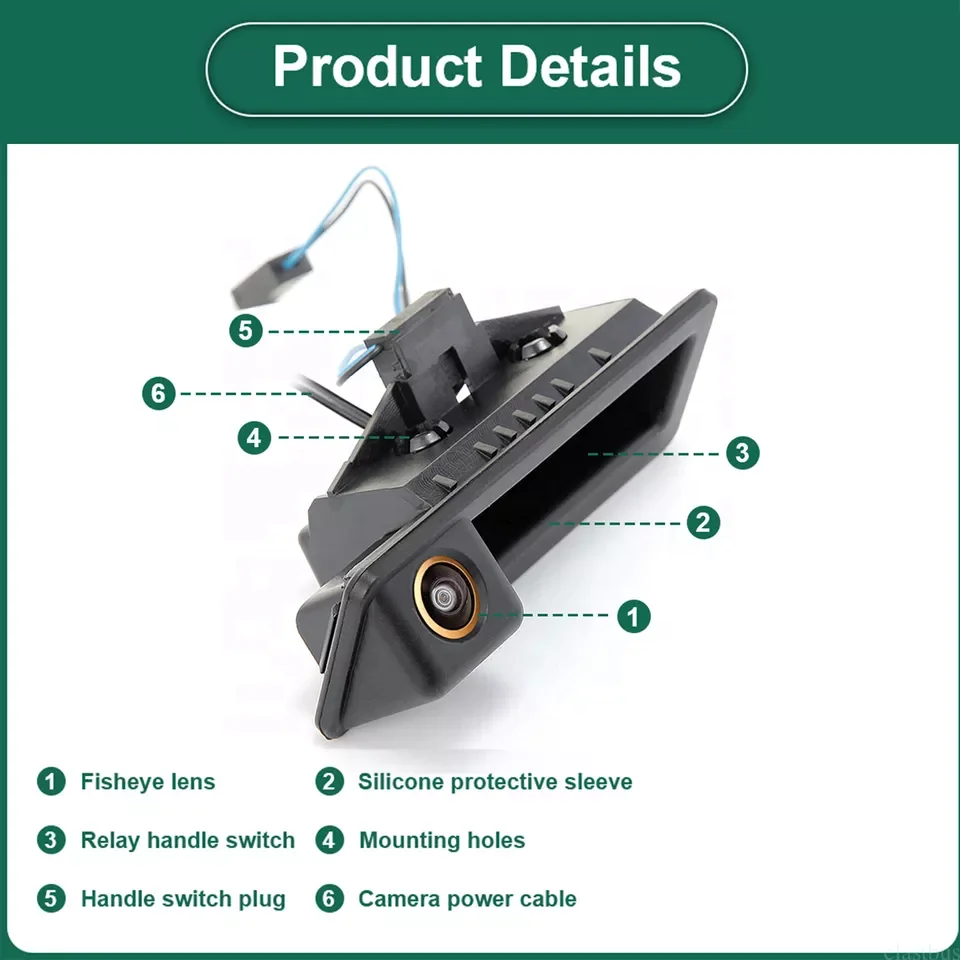 Parking CCD Gold Car Trunk Handle HD Reverse Rear View Camera for BMW 3 5 Series X5/6 E60/70/E82/E90