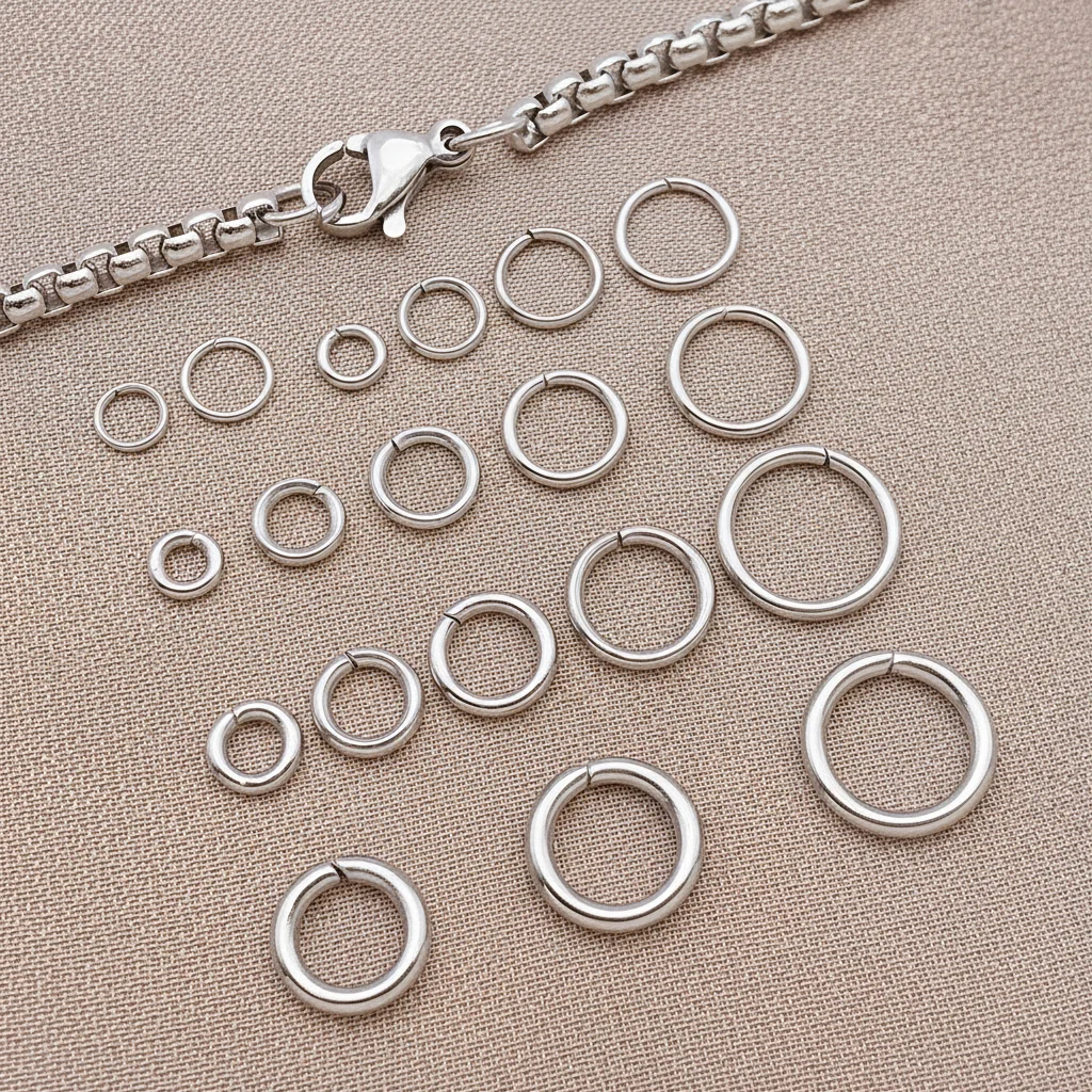 50pcs 4-10mm Stainless Steel Split Ring Open Single Loops Jump Rings Connectors for DIY Jewelry Making Bracelet Accessories