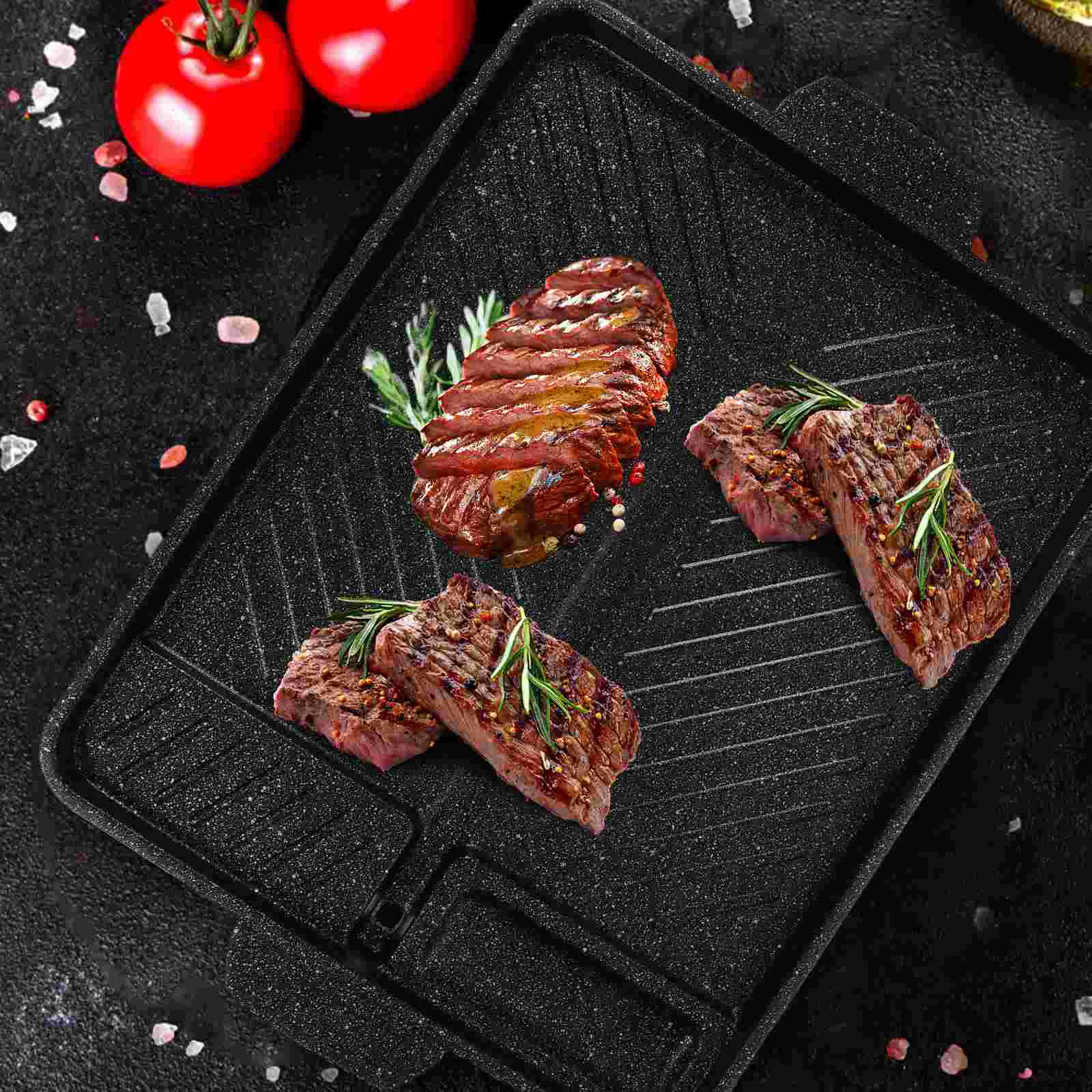 Baking Pans Outdoor Camping Grill Plate Korean Meat Grilling Supply Grey Bbq Griddle