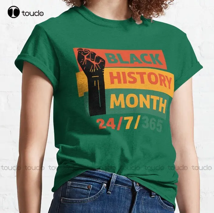 Black History Month Afro Melanin Black Women Afro American Classic t-shirt Custom Aldult Teen Unisex Digital Printing Tee Shirts