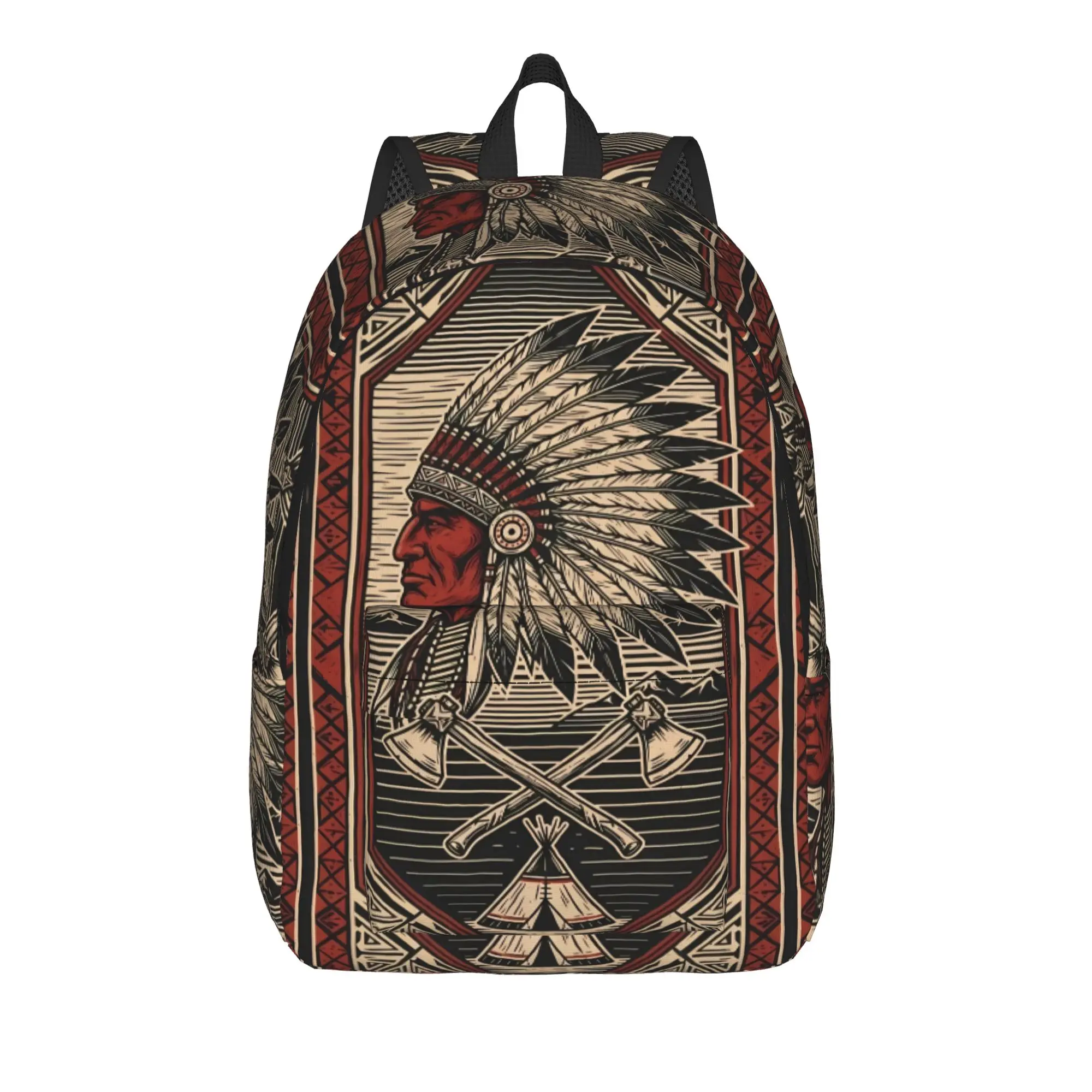 Tribal Chief Print Backpack  Streetwear Backpacks Women Travel Print School Bags Custom Rucksack