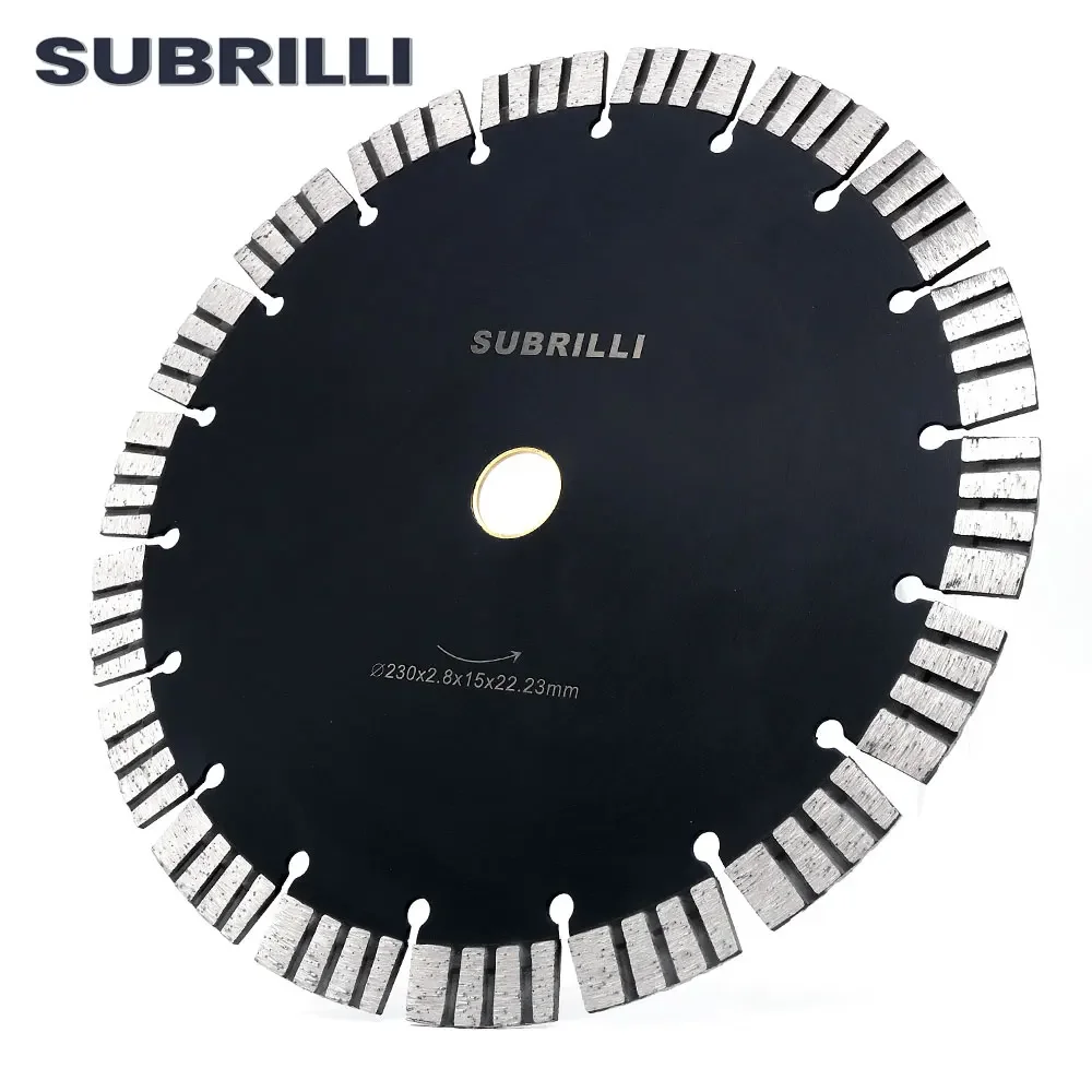 230mm 9inch Diamond Saw Blade Turbo Rim Segment Circular Cutting Disc Hot Pressed Diamond Blade For Dry Cutting Concrete Marble