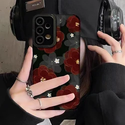 Flower PHone Leather Case For Samsung Galaxy S24 S23 S22 Ultra Plus S20 FE A55 A53 A52S A52 A54 A14 A33 A13 A34 A32 A51 A73 A72